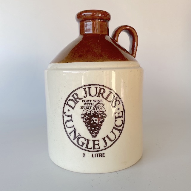 BOTTLE, Stoneware or Pottery - Brown Jungle and Tribal Juice